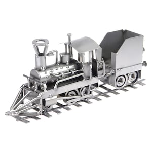 Nuts and bolts sculpture Train Small Locomotive - Handmade metal ornament figurine collectible