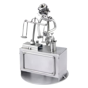 Nuts and bolts sculpture Pharmacy - Handmade metal ornament figurine collectible
