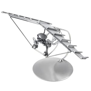 Nuts and bolts sculpture Wire Flyer - Handmade metal ornament figurine collectible