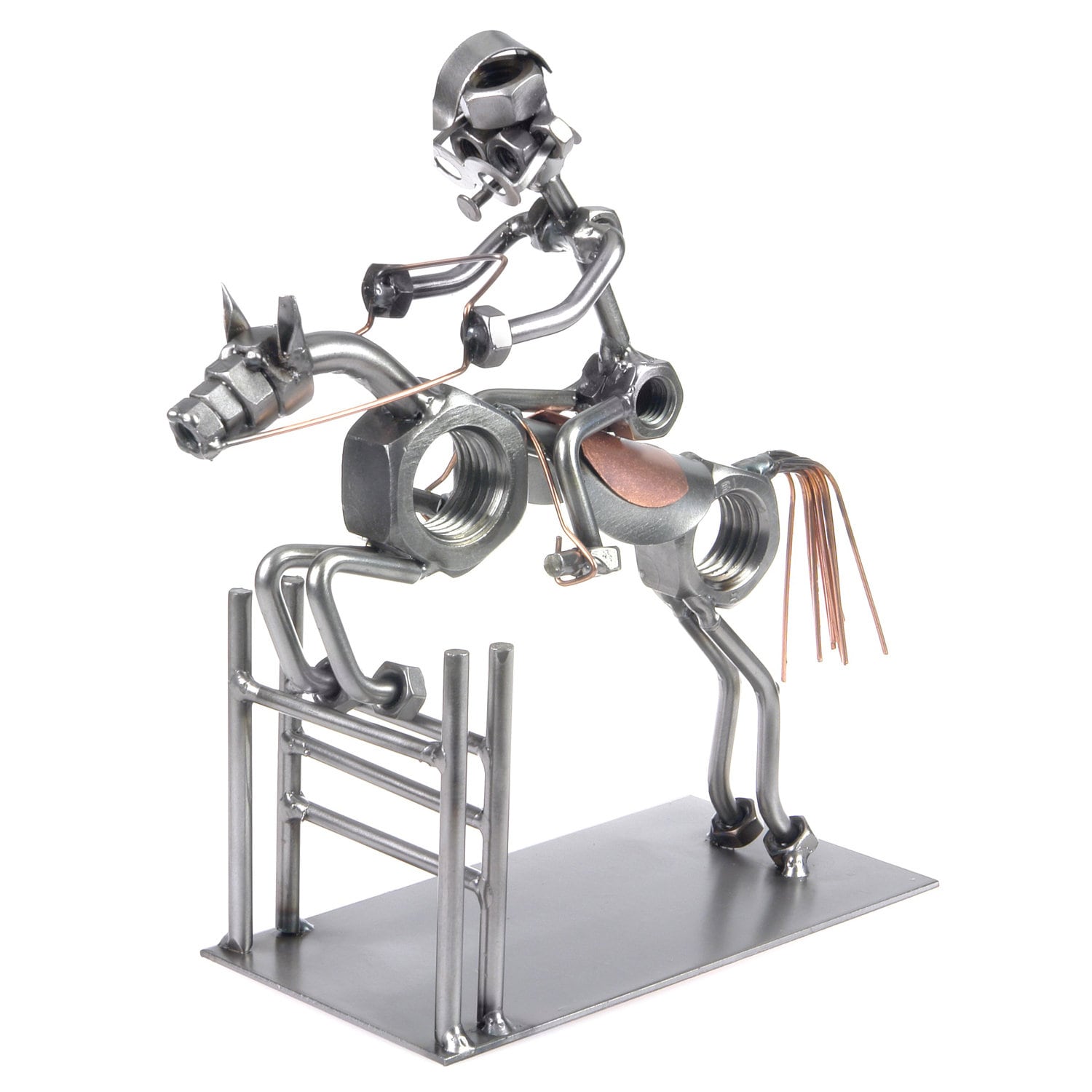 Nuts and Bolts Sculpture Equestrian Show Jumper Jumping