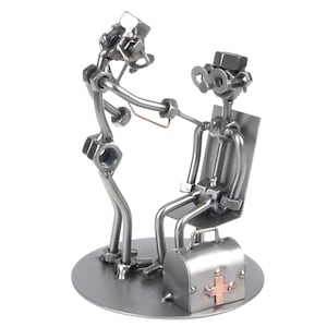 Nuts and bolts sculpture Physician Doctor - Handmade metal ornament figurine collectible