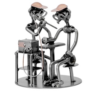 Nuts and bolts sculpture Tattoist - Handmade metal ornament figurine collectible