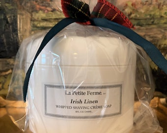 Irish Linen Shaving Soap, gift for him, Father's day gift,groomsmen gift, gift for dad, gift for brother, gift under 10, shaving soap