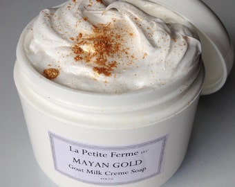 Mayan Gold whipped Soap Patchouli Plumeria Orange essential oils, gift for her, gift for him, wedding shower, Florida