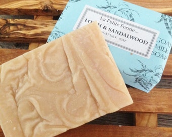 Lotus Sandalwood goat milk soap - A beautiful scent, wedding favor, groomsmen gift, gift for him, shampoo bar, gift for everyone, Florida