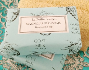 Magnolia Blossoms goat milk soap, gift for her, gift for mom, gift for coworker, wedding shower favor, wedding favor, gift under 10
