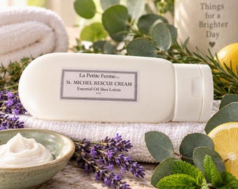 St. Michel essential oil rescue cream, essential oil shea butter lotion, personal care, body lotion, body cream, Fresh from Florida lotion