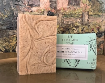 Fresh Tobacco Leaf Goat Milk Soap gift for him, gift for coworker, gift under 10, groomsmen gift, gift for everyone, Florida, farmhouse
