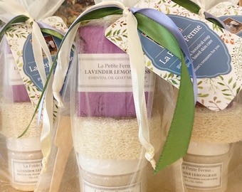 Sugar scrub gift set, goat milk soap, gift under 20, handmade, baby shower, wedding gift