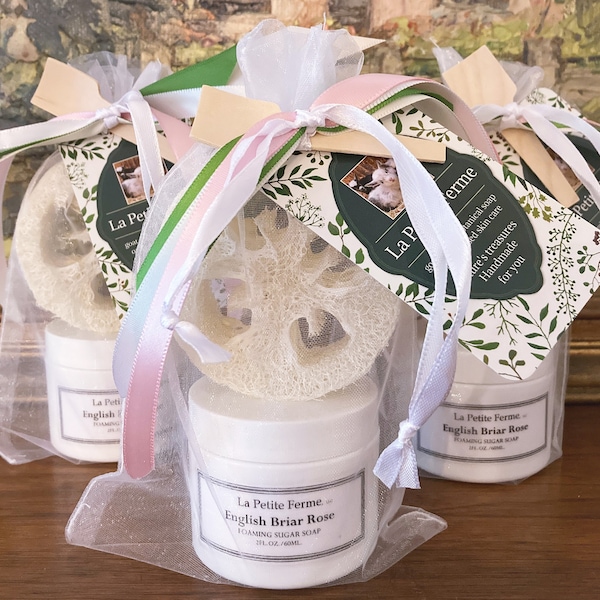 Whipped sugar scrub soap gift set, wedding favor, choose scent, gift under 15, gift for friend, wedding shower, baby shower, party favor