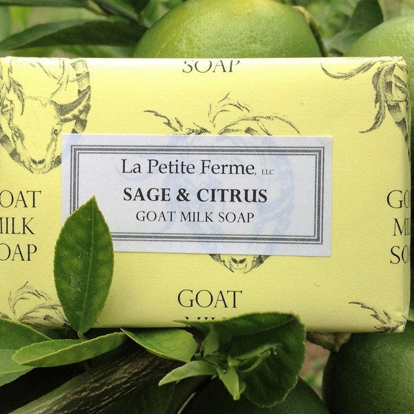 Sage and Citrus goat milk soap, refreshing, wedding favor, gift for her, gift for him, gift under 10, wedding shower, farmhouse gift,