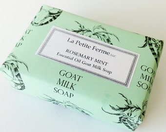 Rosemary Lavender, Rosemary Peppermint, Eucalyptus Peppermint, Tea Tree Peppermint Essential Oil Goat Milk Soap, gift under 10