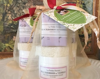 Sugar scrub gift set, goat milk soap, gift under 20, handmade, baby shower, wedding gift