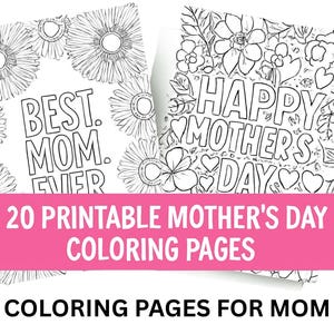 Mother&#39;s Day Coloring Pages, Mother&#39;s Day Gifts, Mother&#39;s Day Printable, Simple Coloring Page, Coloring for Kids, Mother&#39;s Day Activity