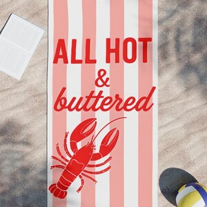 Serviette de plage sur le thème du homard, parfaite pour les journées d&#39;été, les fêtes au bord de la piscine Les amateurs de plage Serviette de plage au homard, cadeau barbecue de plage pour les amateurs de fruits de mer
