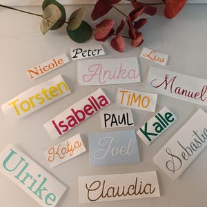 Personalized lettering, custom text stickers, stickers, texts to stick on, vinyl foil, gift, name tag, plotter, label