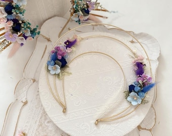 Haloheadpiece, bridal wreath, romantic floral decoration, hair wreath, bridal flowers, wedding accessories, wedding, garden wedding, colorful flowers