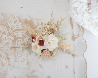 Boho Meadow Wedding Comb - Dried Flower Romantic Hair Accessory,Wedding flowers,Wedding Flower Comb,Unique Bridal Headpiece