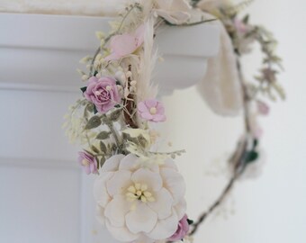 Flower wreath, bridal wreath, romantic floral decoration, hair wreath, bridal flowers, wedding accessories, wedding, bridal bouquet, garden wedding, headband