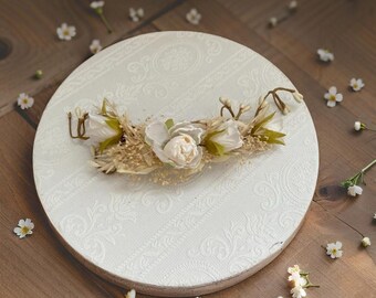 Wedding Hair Vine Floral Crown Bridal Clip Ivory Accent Floral Headpiece Bridesmaid Gift Custom Design Wedding Flower Decor Bridal comb