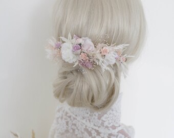 Flower vine, bridal vine, romantic floral decoration, hair comb, lavender, meadow flowers, dried flower decoration, wildflowers, boho wedding accessories