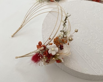 Fairy crown, fairy wreath, halo headpiece, bridal wreath, romantic floral decoration, hair wreath, bridal flowers, wedding accessories, colorful flowers