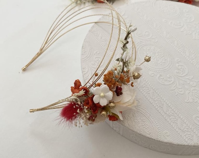 Fairy crown, fairy wreath, halo headpiece, bridal wreath, romantic floral decoration, hair wreath, bridal flowers, wedding accessories, colorful flowers