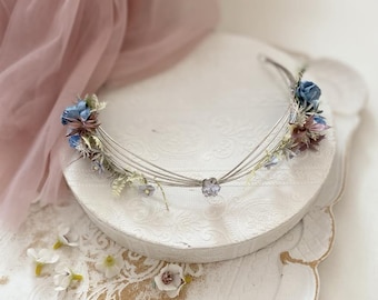 Fairy crown, fairy wreath, halo headpiece, bridal wreath, romantic floral decoration, hair wreath, bridal flowers, wedding accessories, colorful flowers