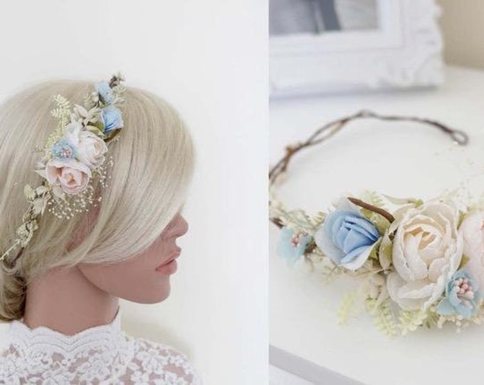 Flower wreath, bridal wreath, romantic floral decoration, hair wreath, bridal flowers, wedding accessories, wedding, bridal bouquet, garden wedding, headband