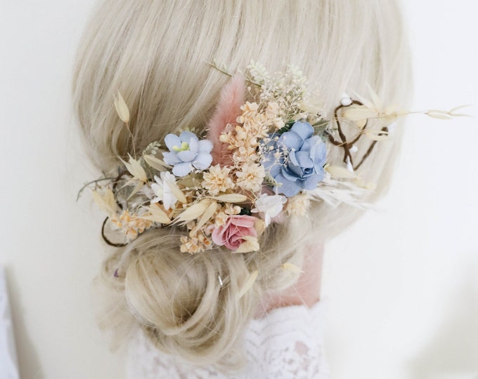 Flower vine, bridal vine, romantic floral decoration, hair comb, lavender, meadow flowers, dried flower decoration, wildflowers, boho wedding accessories
