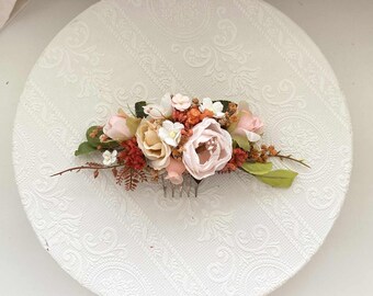 Autumn Floral Hair Comb Dried flower hairpiece Preserved Greenery for Autumn Weddings Bridal Hair Clip Dried flower Romantic hairpiece