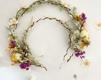 Haloheadpiece, bridal wreath, romantic floral decoration, hair wreath, bridal flowers, wedding accessories, wedding, garden wedding, headband