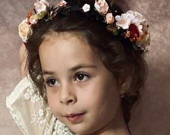 Flower Crown for Children Perfect for Bridesmaids Photo Shoots Greenery Boho wedding hair flowers Wedding Hair Accessory Bridal Headpiece