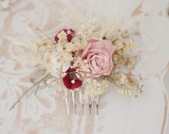 Flower comb, bridal comb, romantic flower decoration, hair comb, lavender, meadow flowers, dried flower decoration, wildflowers, boho wedding accessories