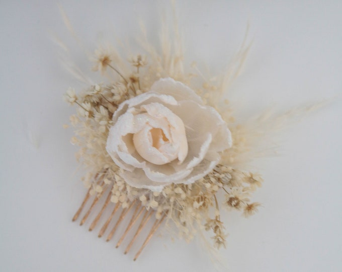 Flower comb, bridal comb, romantic flower decoration, hair comb, mini comb, meadow flowers, dried flower decoration, wildflowers, boho wedding accessories