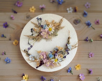 Colorful rainbow hair combs with preserved Lavender Boho Wedding Meadow Comb Romantic Personalized Bridal Gift dried flower hair comb