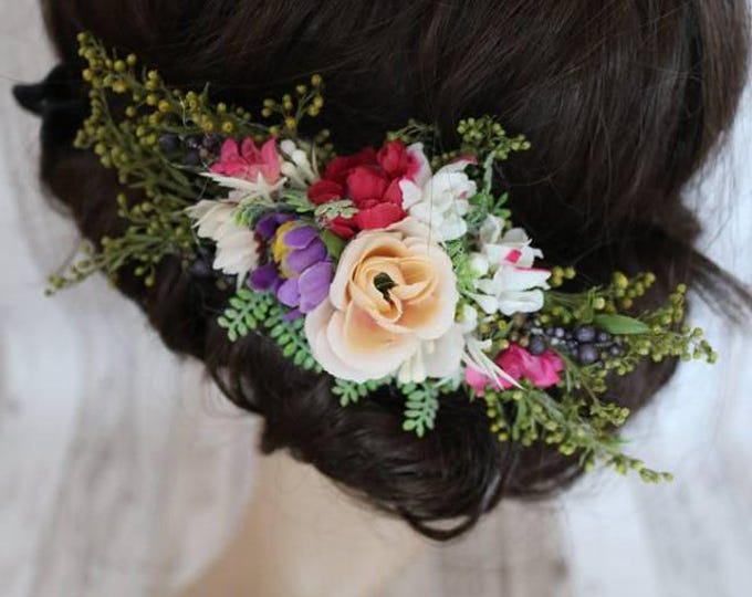 Romantic Hair Comb - Delicate Natural Bridal Accessory for an Elegant Wedding Look,Elegant Natural Wedding Accessory for Brides