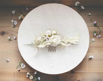 Romantic Wedding Hair Comb with Preserved Flowers Preserved Flower Wedding Comb,Boho Bride Hair Comb,Flower Bridal Headpiece,Floral Hair