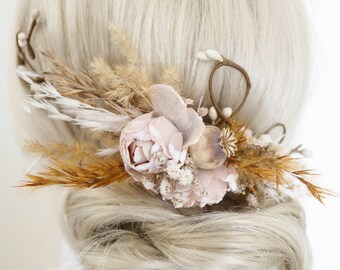 Vintage quarter wreath for fairytale brides,Flexible Hair Accessory with Preserved Flowers,Wedding Hair WreathFloral Hairpiece for Weddings