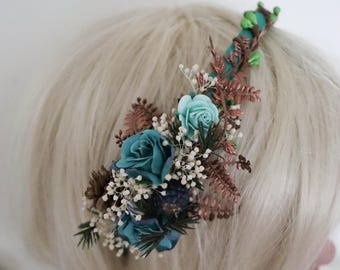 Headband, hair accessories, winter jewelry, hair accessories with flowers, winter wedding, Christmas,