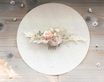 Elegant Pastel Bridal Hair Comb with Preserved Flowers Preserved Flower Wedding Comb,Boho Bride Hair Comb,Flower Bridal Headpiece