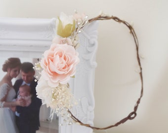 Flower wreath, bridal wreath, romantic floral decoration, hair wreath, bridal flowers, wedding accessories, wedding, bridal bouquet, garden wedding, headband