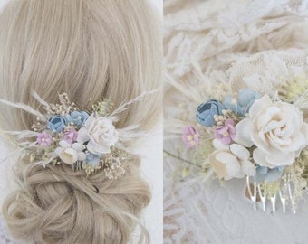 Flower comb, bridal comb, romantic flower decoration, hair comb, lavender, meadow flowers, dried flower decoration, wildflowers, boho wedding accessories