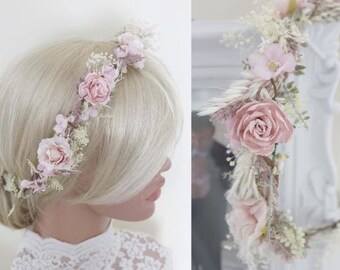 Flower wreath, bridal wreath, romantic floral decoration, hair wreath, bridal flowers, wedding accessories, wedding, bridal bouquet, garden wedding, headband