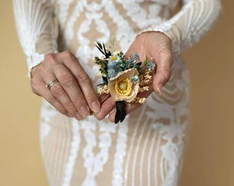 Hairpins for the wedding with poppy, bridal jewelry, romantic flower jewelry, dried flower jewelry, boho wedding accessories, bridal accessories