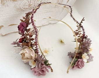 Halo headpiece, bridal wreath, romantic floral decoration, hair wreath, bridal flowers, wedding accessories, wedding, garden wedding, headband