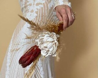 Wedding Flower Arrangement Preserved Bouquet Bridal Dried Flowers Rustic Style Boho Decor Wedding Centerpiece Custom Gift Forever Flowers