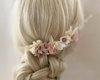 Bridesmaid Gift Set Gift Clip Pink Accent Flower Design Preserved Botanical Wedding Clip Bridal Accent Floral Decoration Wedding Day Hair