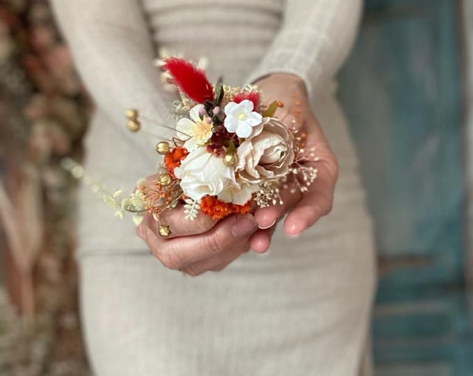 Autumn Bridal Hair Comb Elegant Fall Wedding Accessory Bridal Vine with Flower Rustic wedding Bridal hair Wreath Vintage Flower wedding