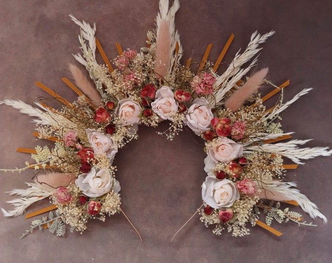 Halo headpiece for Bridge Wedding wreath Bridge crown Bridal flowers Accessories,Wedding,Halo Crown Preserved flowers fairy-tale brides